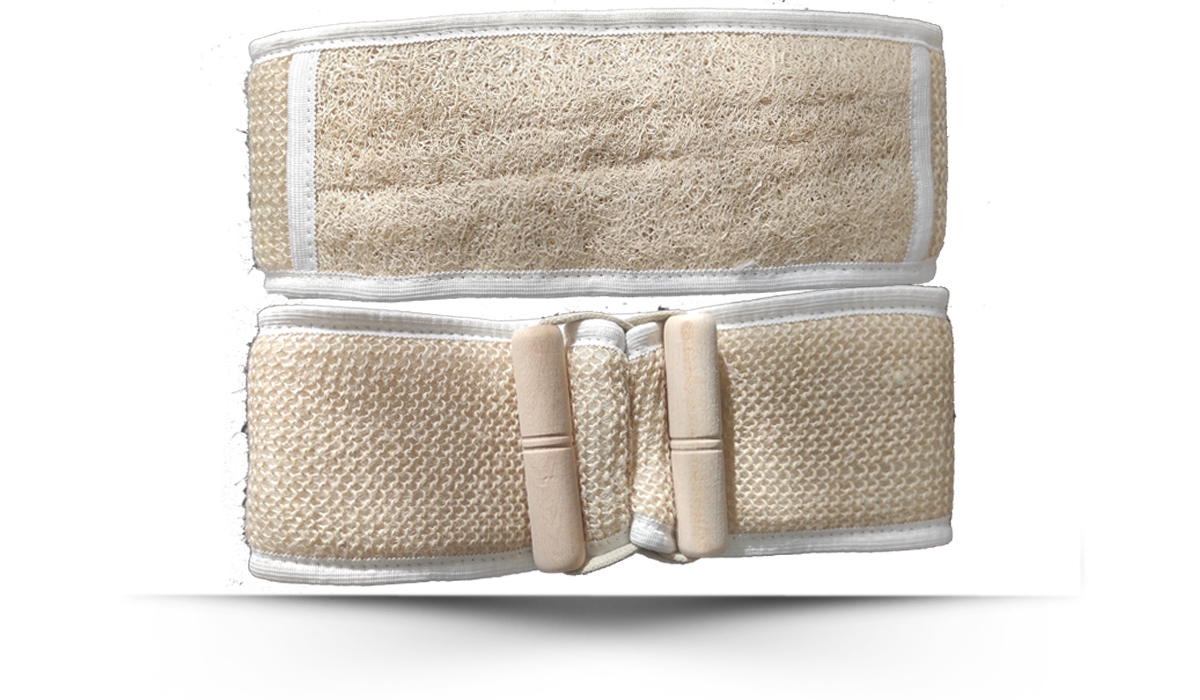 1100<br><br>Sisal + Loofah (Kabak) Ahşap Saplı Lif Çift Taraflı